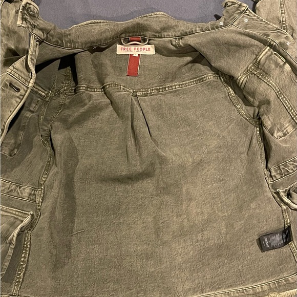 Free People jean jacket women’s‎ size small NWOT green - Picture 5 of 11